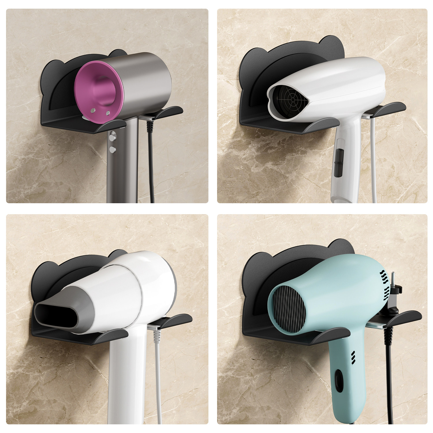 吹风机置物架免打孔卫生间电吹风挂架壁挂式风筒支架浴室收纳神器,家庭/个人清洁工具,吹风机置物架,淘宝优惠券,粉丝福利购,淘宝优惠卷