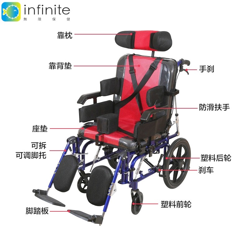 可折叠残疾人医疗设备轻型CE证书铝框经济型老年便携式手动轮椅