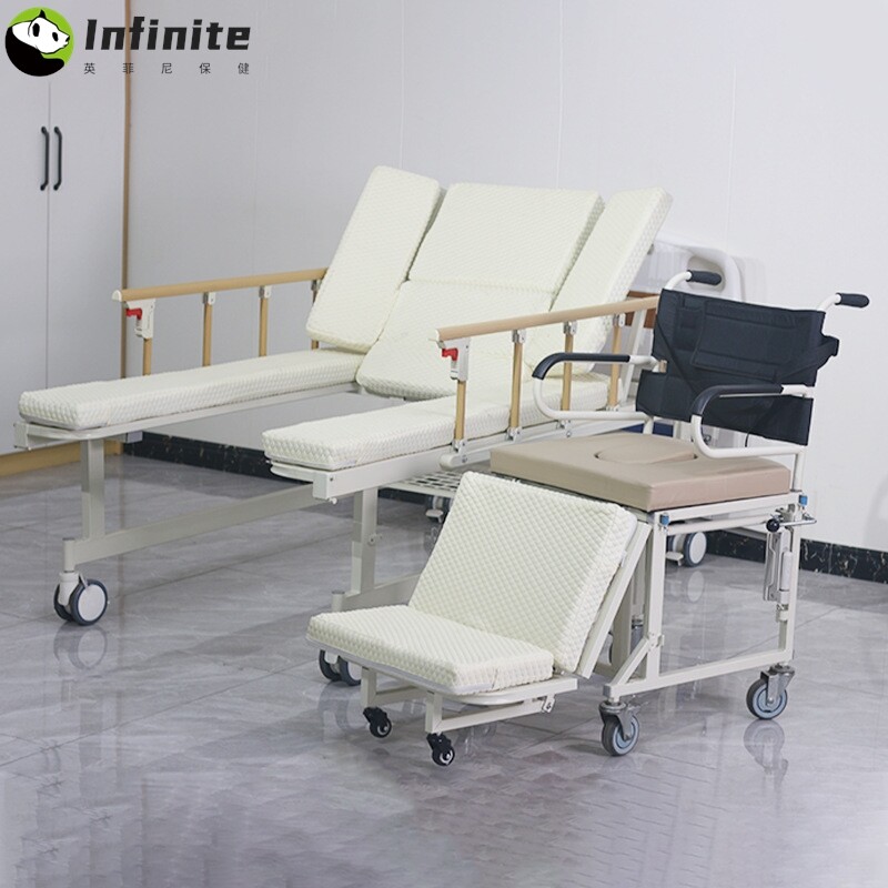 加工定制康养机构老人手动多功能护理床升降床医院翻身病床带便孔