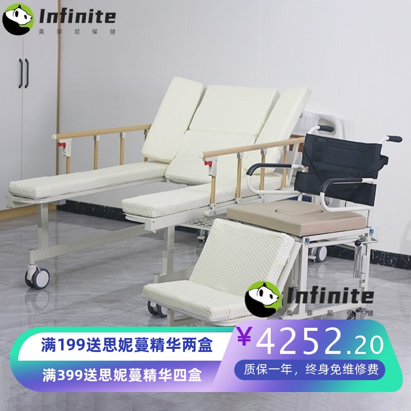 加工定制康养机构老人手动多功能护理床升降床医院翻身病床带便孔