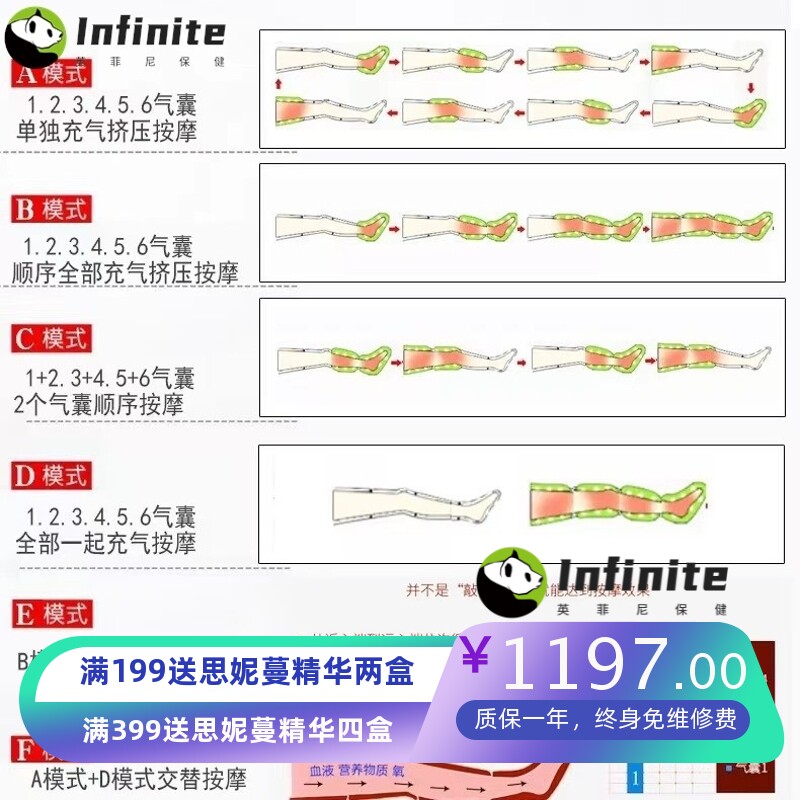 气动腿部按摩器气动空气波压力理疗仪 四六八腔水肿偏瘫 厂家