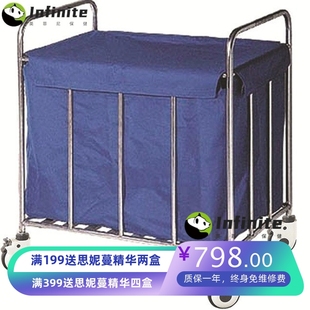 加厚304不锈钢医用污物车大容量收纳污衣被服车外贸