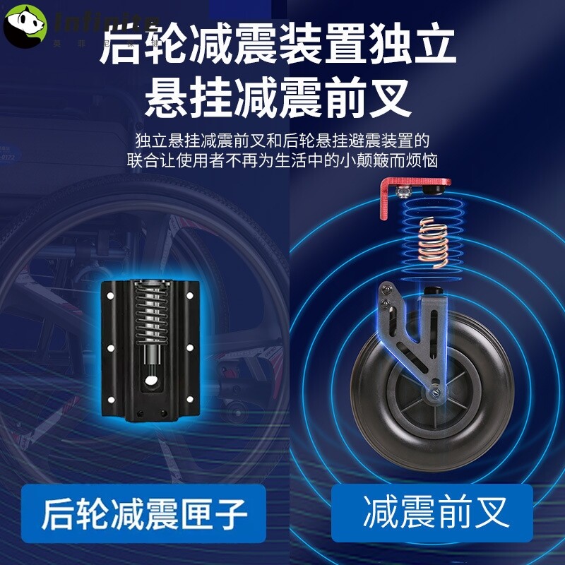 希维尔老人轮椅车折叠轻便小型多功能老年残疾专用代步手推车
