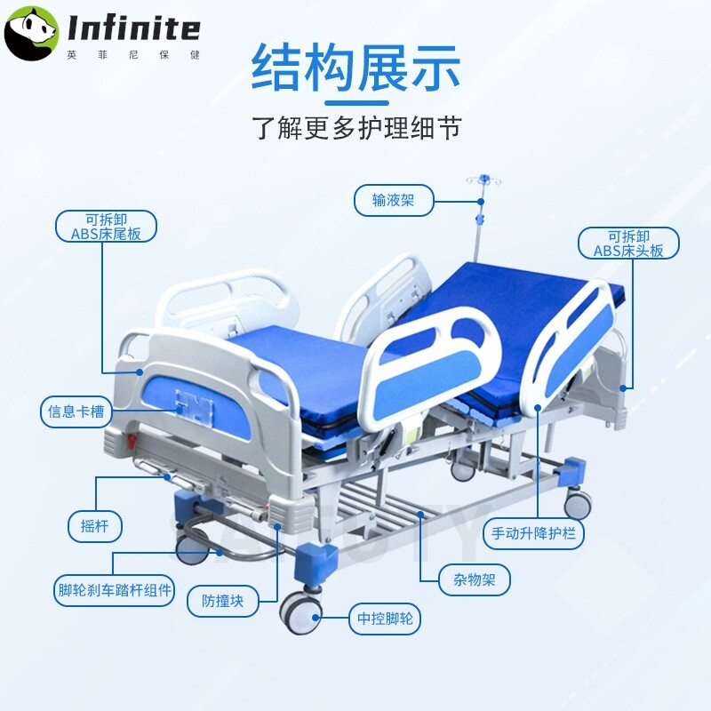 多功能手动护理床医院三摇加宽升降病床养老院医疗床老人用护理床