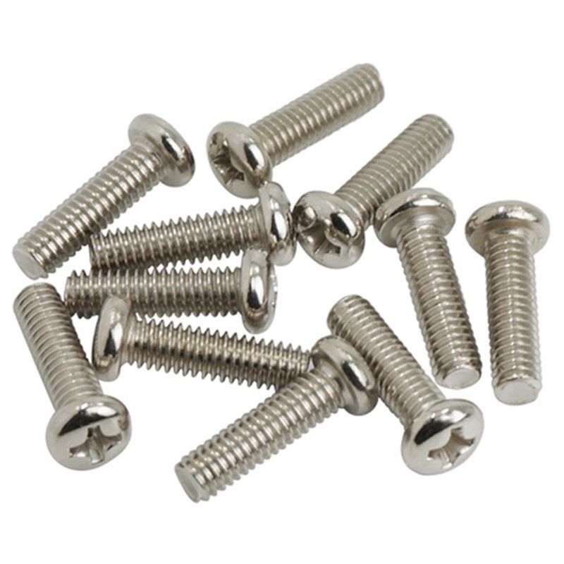 PM十字圆头盘头机牙螺丝钉M3 M4*4X5X6X8X10X12X16X20X25X30镍1千