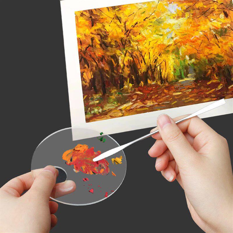 油画棒调色盘亚克力调色板透明迷你调色水粉油画丙烯省颜料易清洗