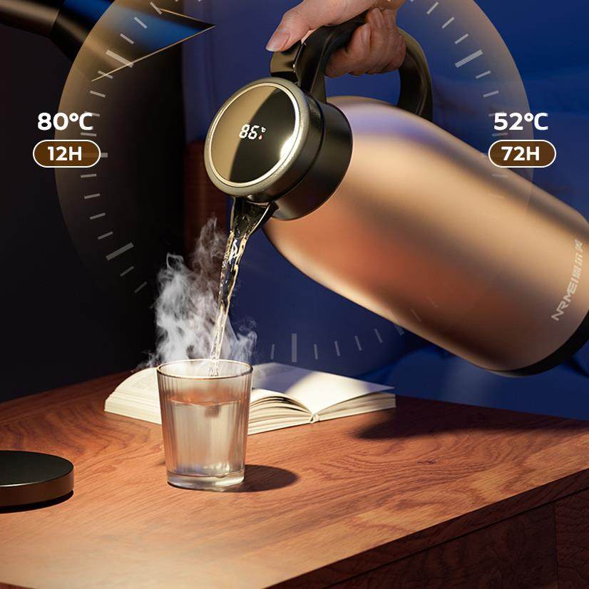 恩尔美保温壶热水壶大容量家用3000ml暖瓶304不锈钢热水瓶暖壶3L