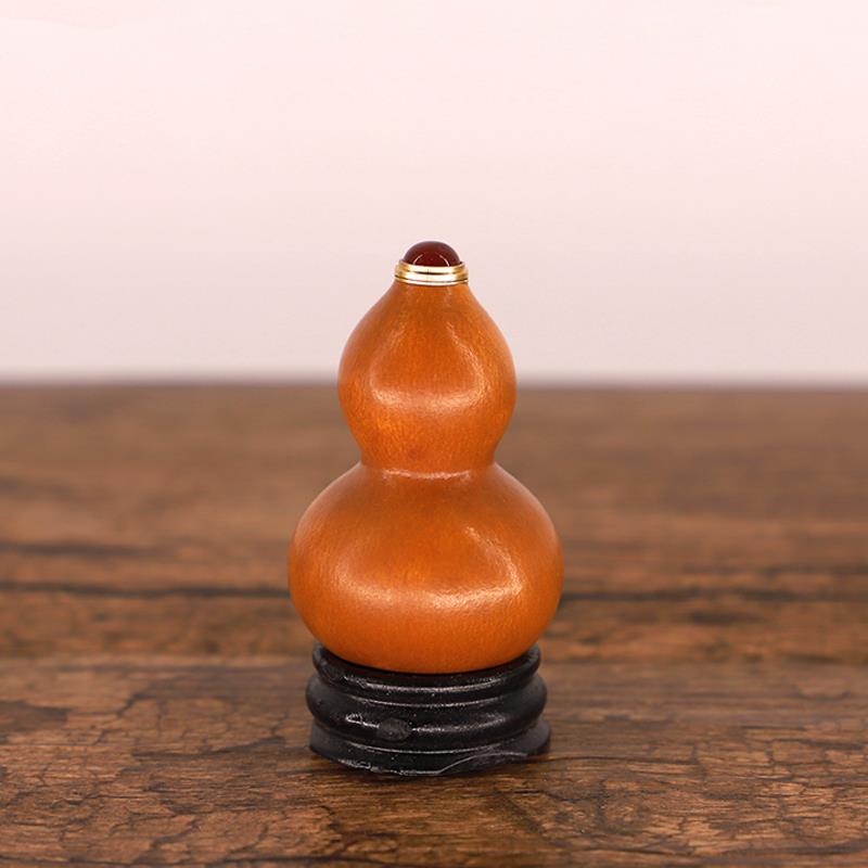 天然手捻小葫芦玛瑙镶口精品文玩包浆铁包金紫皮做旧手把件收藏品