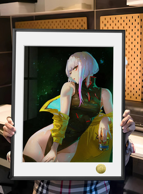 皇呱《神秘黑客露西娜》 赛博朋克露西娜·栉名田同人周边装饰画