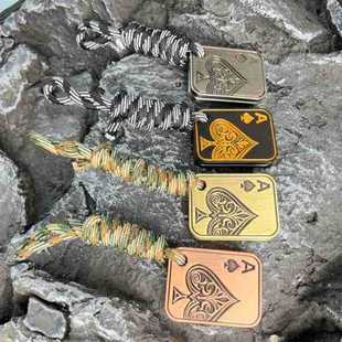 3.0穿绳版 新A牌啪啪币长方形两层扑克K推牌edc解压玩具