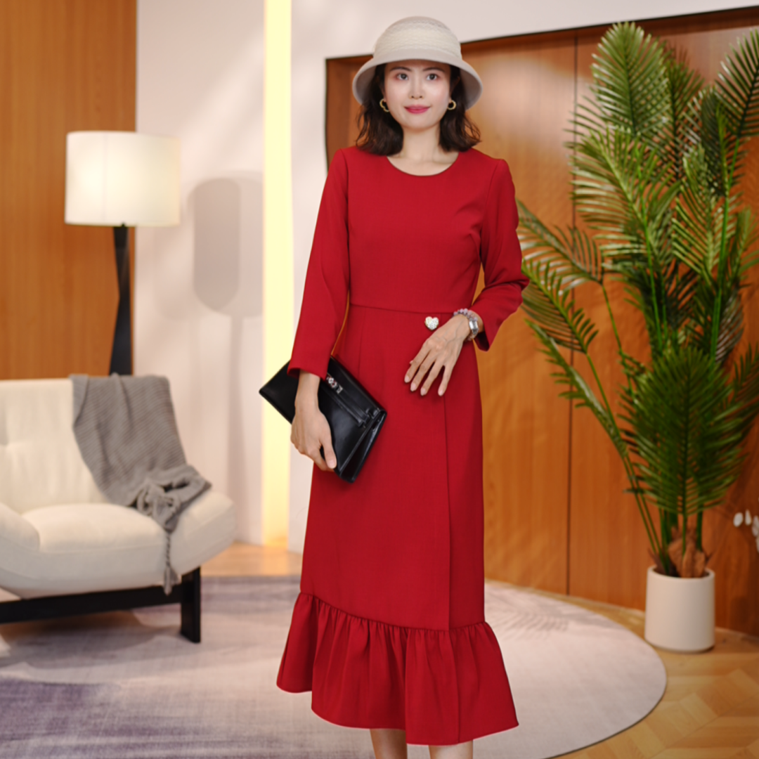 【南油虹姐】秋季新款轻奢鱼尾收腰连衣裙3004,女装/女士精品,连衣裙,淘宝优惠券,粉丝福利购,淘宝优惠卷