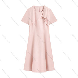 2026早夏荷叶边不对称设计高腰优雅显瘦连衣裙S3224 南油虹姐