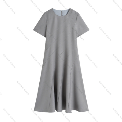 【南油虹姐】夏季名媛修身 时尚A字大摆显瘦连衣裙S3208