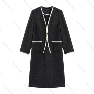 【南油虹姐】秋冬法式粗花呢小香风无袖连衣裙短外套时尚套装3046