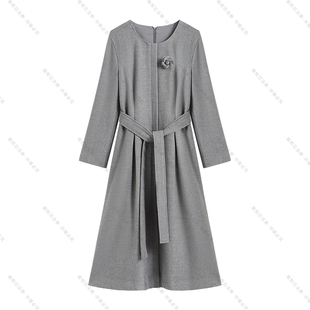 【南油虹姐】秋冬新款毛呢优雅气质时尚复古收腰中长款3149