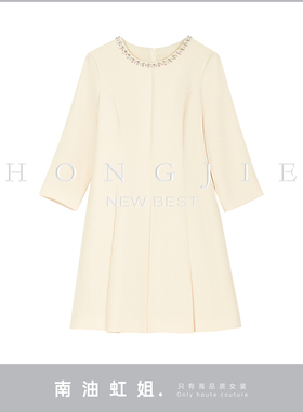 【南油虹姐】新款法式赫本风小黑裙名媛高级感收腰a字裙QZ0226