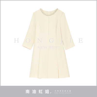 【南油虹姐】新款法式赫本风小黑裙名媛高级感收腰a字裙QZ0226