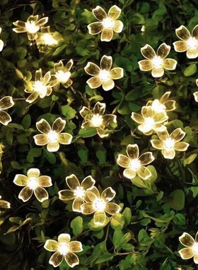 太阳能彩灯串樱花led节日装饰灯