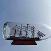 瓶子船玻璃帆船瓶中船漂流瓶一帆风顺工艺船家居装 饰商务礼品摆件