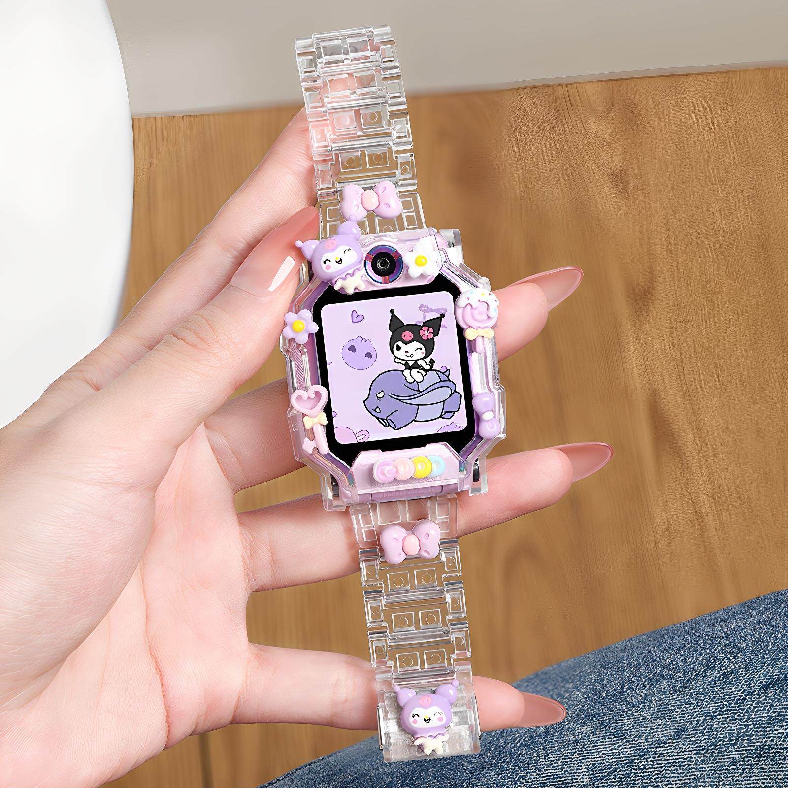 适用小天才Q3电话手表D3S磁吸表带D5U5N5儿童立体卡通透明保护套