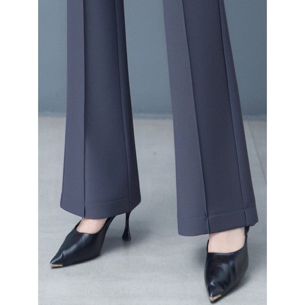 灰色裤子春秋微喇西装裤女款2025新款爆款女士高腰显瘦喇叭长裤女