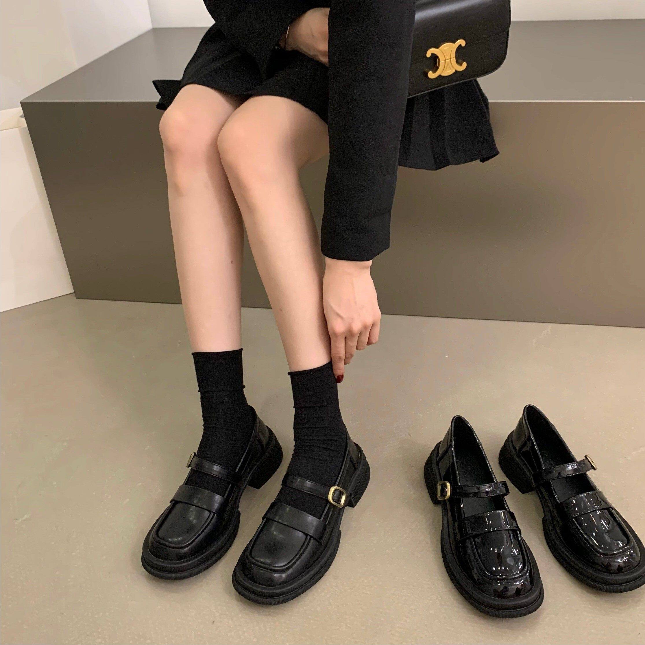 潮牌厚底黑色玛丽珍jk单鞋女鞋子2025年新款小众乐福英伦风小皮鞋