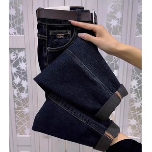 显瘦萝卜老爹裤 胖mm小个子秋冬新款 女大码 梨型身材加绒哈伦牛仔裤
