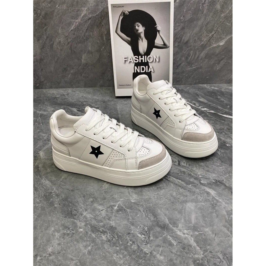 增高5cm~欧货厚底小白鞋女2024秋新百搭时髦五角星休闲板鞋走秀款,女鞋,时尚休闲鞋,淘宝优惠券,粉丝福利购,淘宝优惠卷