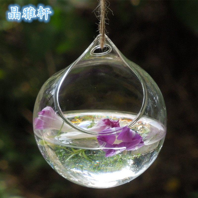 欧式 悬挂玻璃花瓶 壁挂 多肉植物吊球水培吊瓶婚庆礼仪道具包邮