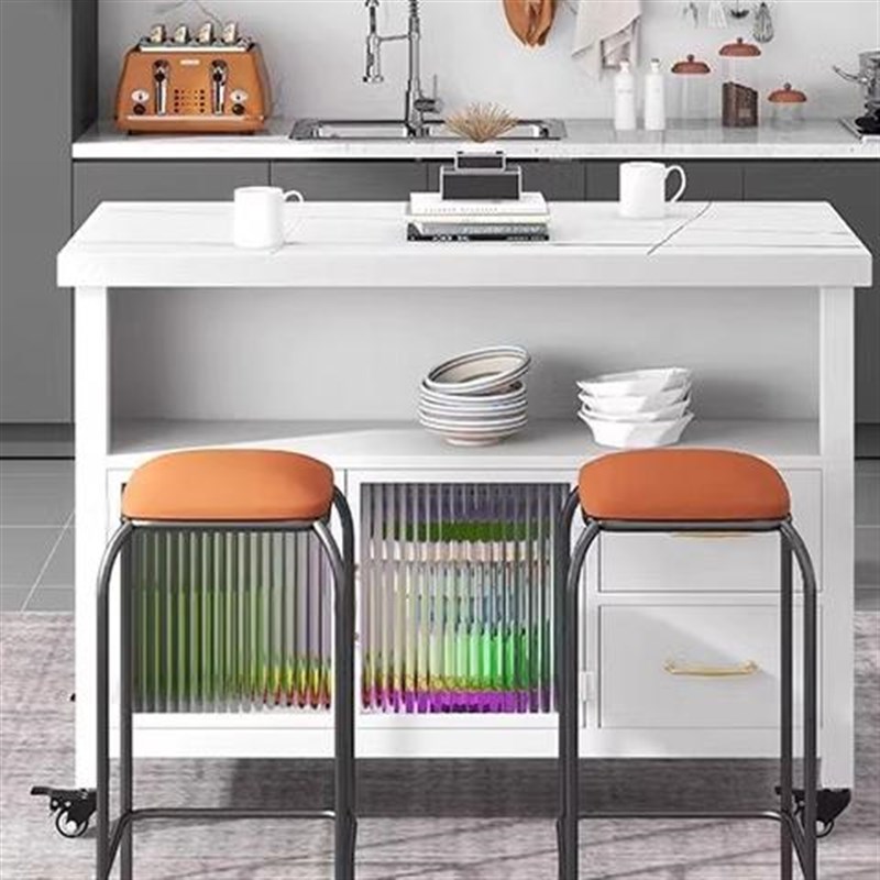 厨房岛台柜单独定制可移动料理吧台餐桌隔断一体家用开放式餐边柜