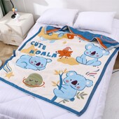 纯棉儿童午睡盖毯抱被幼儿园空调毛巾被十层纱布全棉加厚120 150