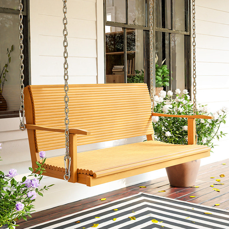 户外秋千吊椅实木家用阳台庭院防腐木吊篮摇椅双人儿童荡秋千悬挂