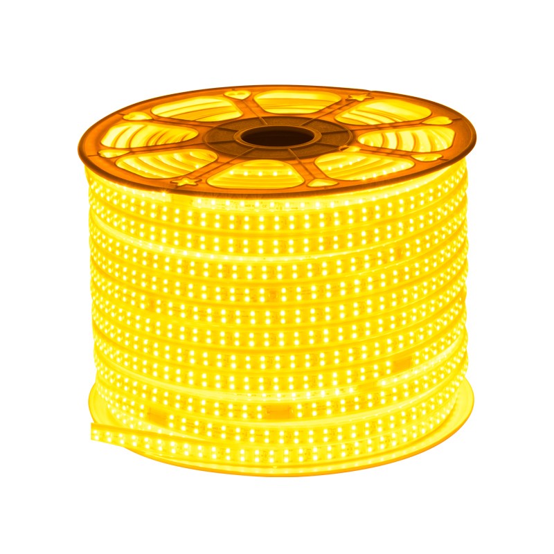 双排灯带led客厅吊顶超高亮三排金黄光220V户外防水紫色粉红灯带