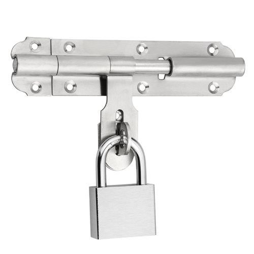 不锈钢加厚重型大门栓木门搭扣锁明装门闩防盗门老式可挂锁插销扣