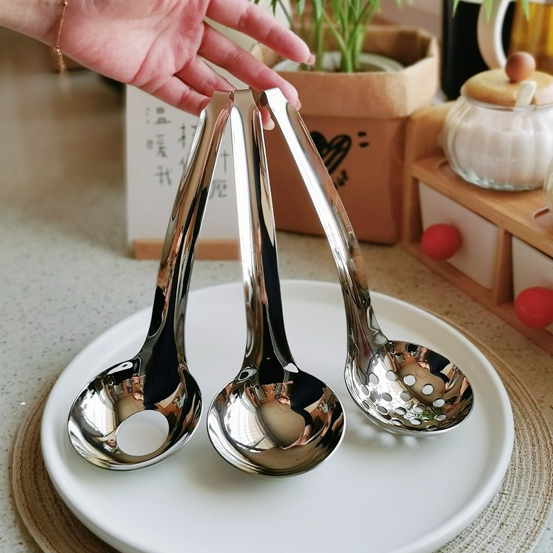 可悬挂 304不锈钢短柄小火锅勺粥勺饭勺捞茶叶卤蛋勺汤勺漏勺套装