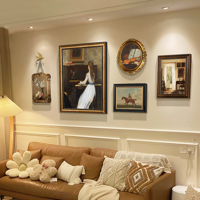 法式装饰画客厅沙发背景墙挂画大气轻奢壁画复古世界名画美式壁画,家居饰品,现代装饰画,淘宝优惠券,粉丝福利购,淘宝优惠卷