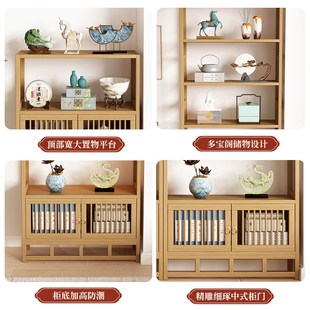 中式博古架茶柜置物架非实木茶叶展示柜客厅多宝阁摆件陈列架书架