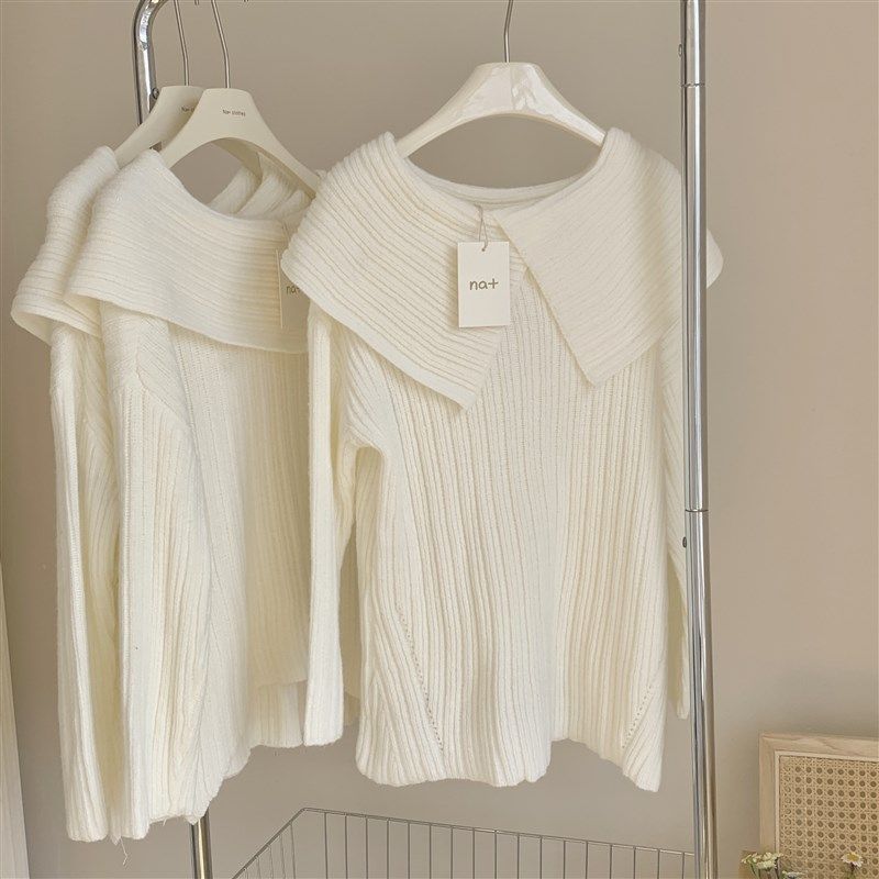 沉溺于温柔 一字领露肩毛衣女套头24气质软绵绵针织衫厚正反两穿,女装/女士精品,毛针织衫,淘宝优惠券,粉丝福利购,淘宝优惠卷