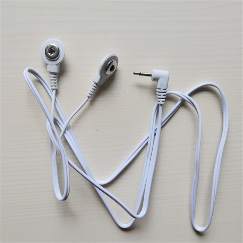 按摩仪一拖二导线纽扣导线电极片配件