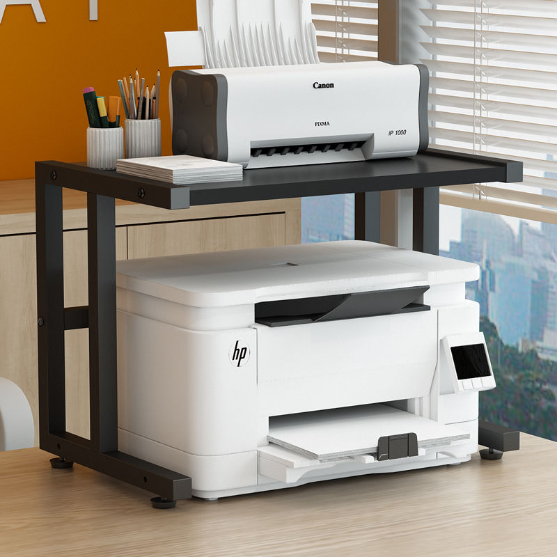 桌面打印机置物架落地办公桌下可移动多功能加宽加高带轮收纳支架