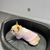 八巴哥中小型犬薄款 宠物狗狗春季 胖狗法斗条纹纯棉衣服 T恤 短袖
