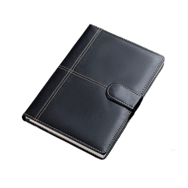 商务笔记本本子办公皮面记事本带扣11mm会议记录本加厚本子日记本