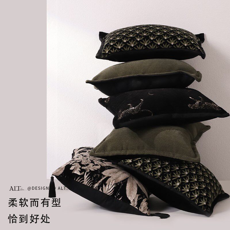 中古风沙发抱枕套客厅轻奢高级感方形靠枕头卧室床上靠背垫不含芯