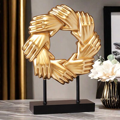 合作共赢诚信握手摆件老板办公室桌面摆设酒柜装饰品乔迁开业礼品