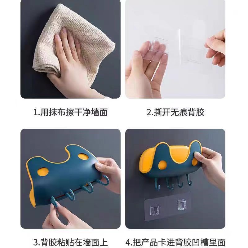 厨房锅盖架免打孔壁挂式锅盖架放菜板的架子带挂钩接水墙上收纳C