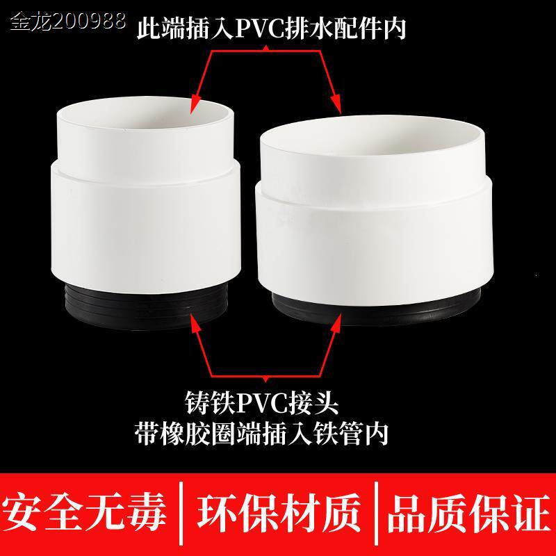 铸铁管转pvc转接头110 160管材连接变径排水配件镀锌管排污管接头