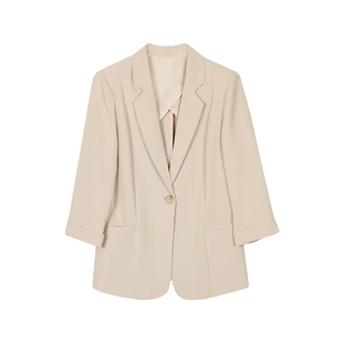 夏季新款高定西装外套女一粒扣宽松气质休闲时尚简约小西服上衣潮