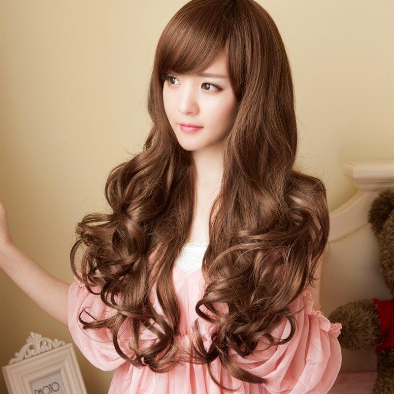 假发女长卷发大波浪蓬松逼真韩国女士自然长发斜刘海梨花头全头套