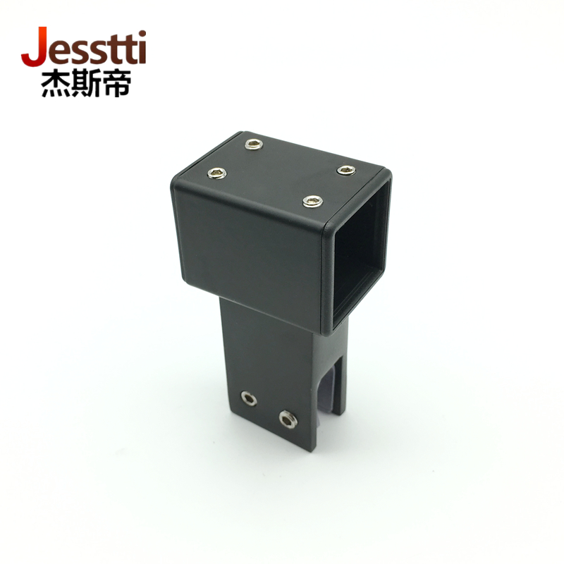 淋浴房拉杆配件25*25方管连接件黑色304不锈钢浴室玻璃固定夹法兰