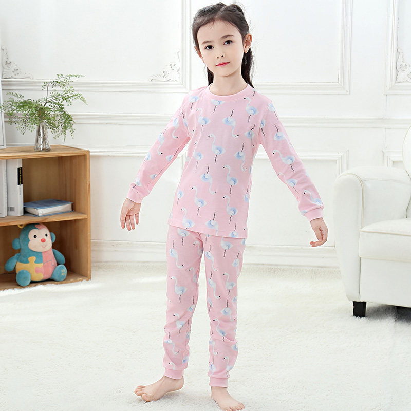 男童女童秋衣卫生裤套装儿童内衣纯棉男孩女孩中大童保暖睡衣全棉